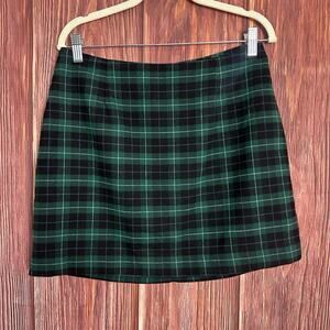 Old Navy Green Black Tartan Plaid Jupe Mini Skirt Soft Lined Womens Size 4